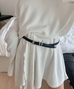 バックルレザースリムベルト BLACK