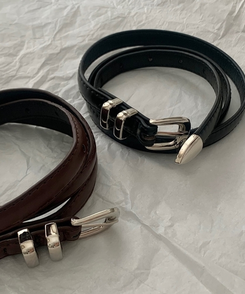バックルレザースリムベルト