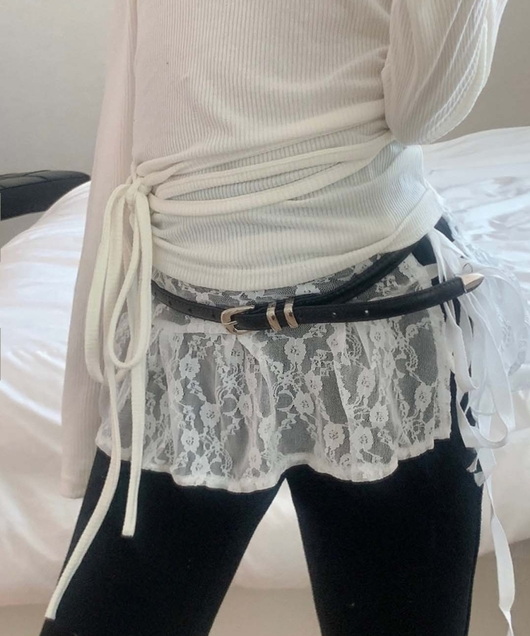 バックルレザースリムベルト BLACK