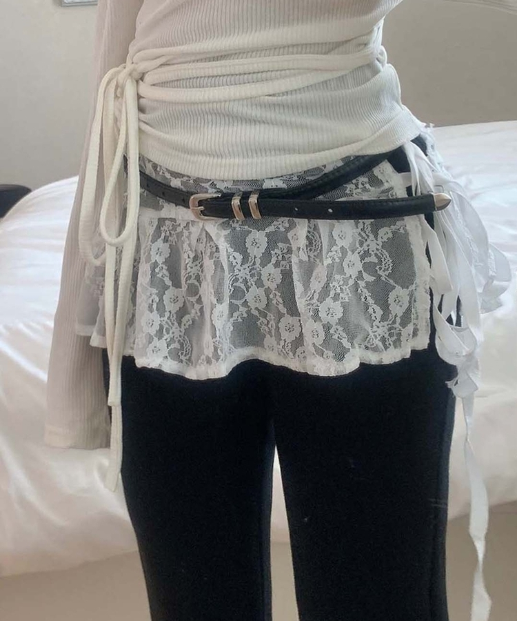 バックルレザースリムベルト BLACK