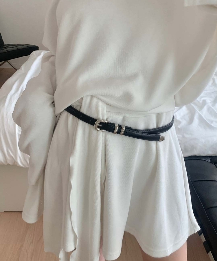 バックルレザースリムベルト BLACK