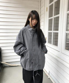 ストリングハーフショートモッズコート GREY