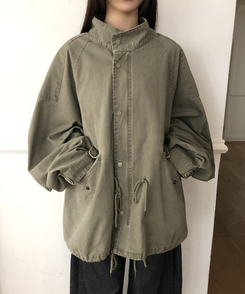 ストリングハーフショートモッズコート KHAKI