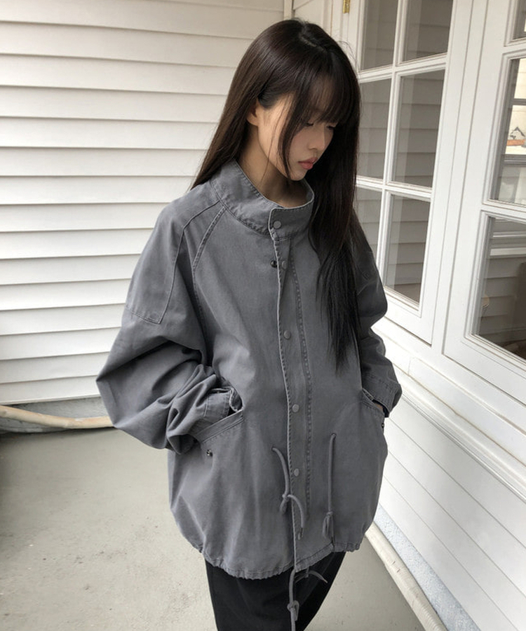 ストリングハーフショートモッズコート GREY