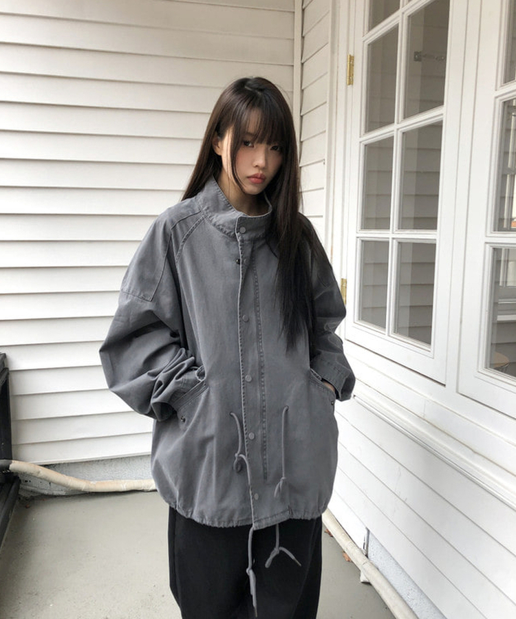 ストリングハーフショートモッズコート GREY