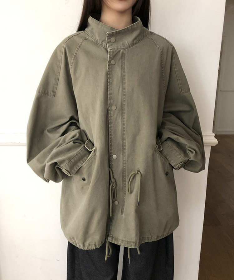 ストリングハーフショートモッズコート KHAKI