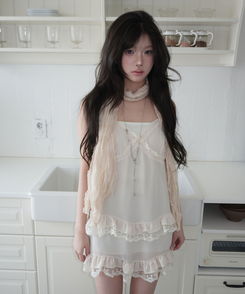 シフォンレースキャミソールワンピース WHITE