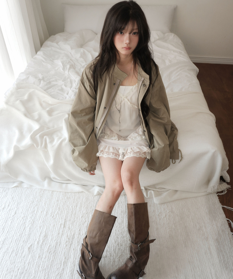 シフォンレースキャミソールワンピース WHITE