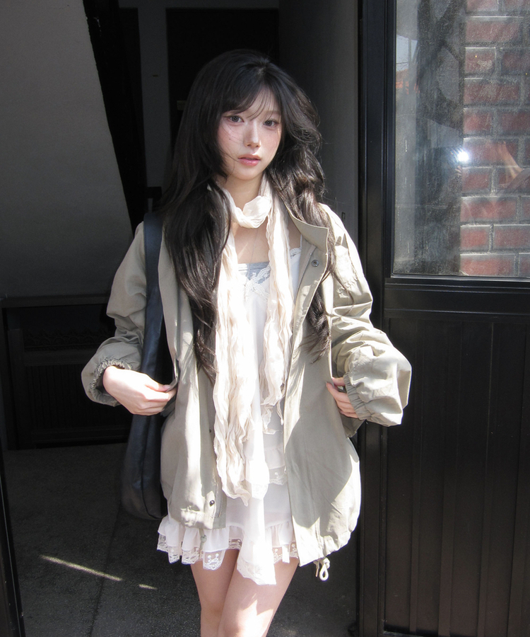 シフォンレースキャミソールワンピース WHITE