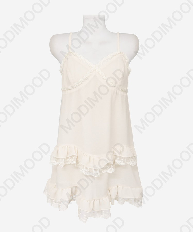 シフォンレースキャミソールワンピース