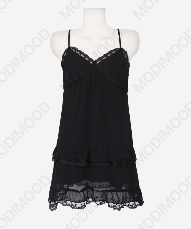シフォンレースキャミソールワンピース