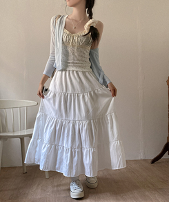 パステルフレアロングスカート IVORY