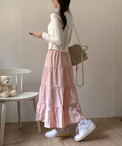 パステルフレアロングスカート PINK