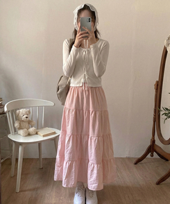 パステルフレアロングスカート PINK