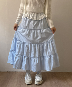 パステルフレアロングスカート SKY BLUE