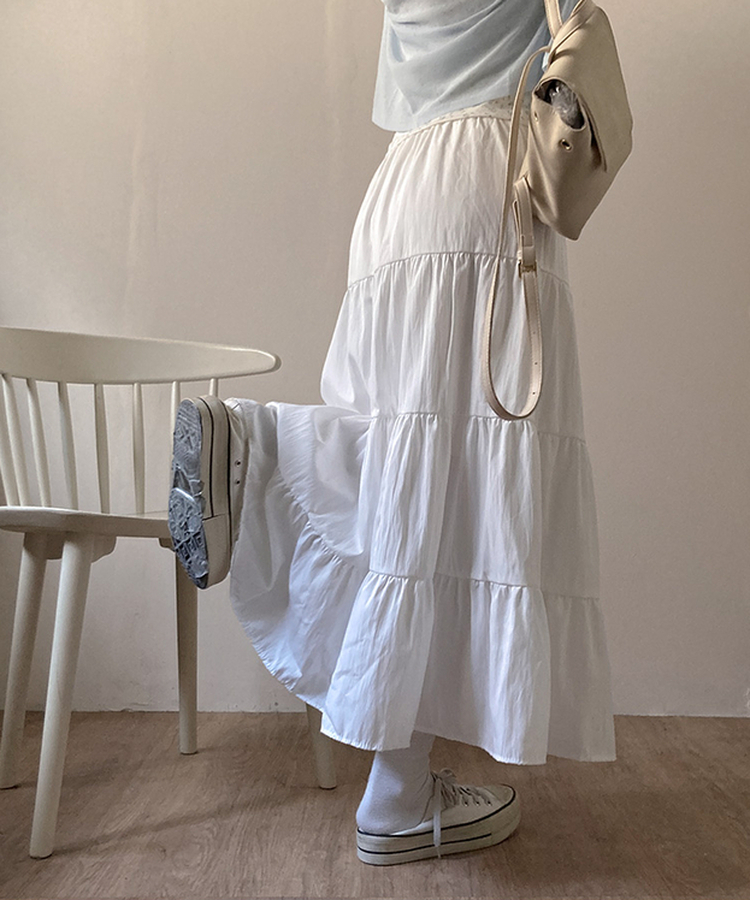 パステルフレアロングスカート IVORY