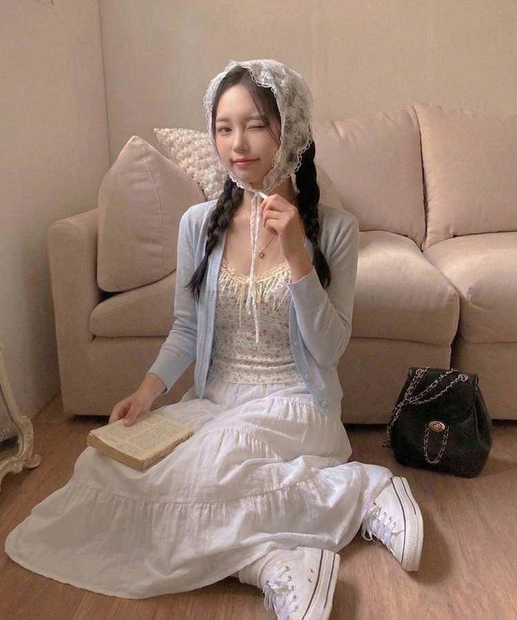 パステルフレアロングスカート IVORY