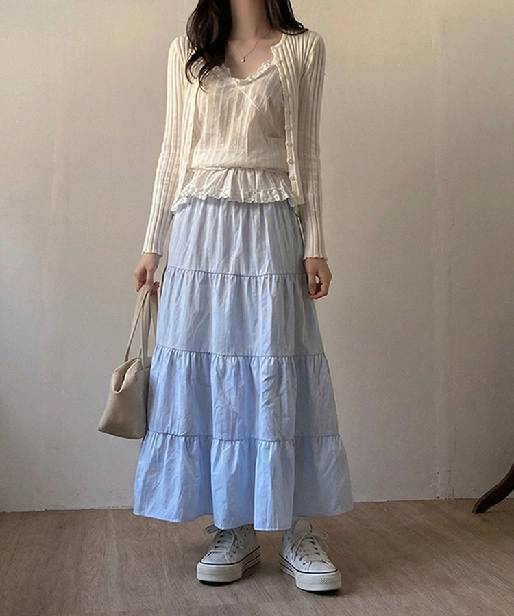パステルフレアロングスカート SKY BLUE