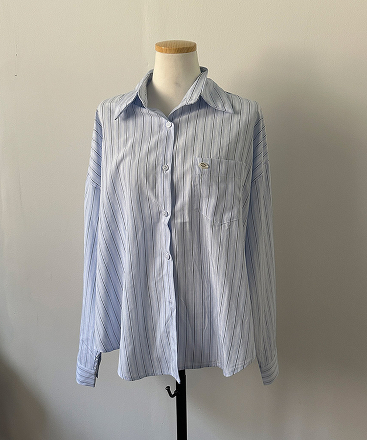 [️투웨이/핏보장️] 선데이 팬던트 스트라이프 루즈핏 투웨이 사이드 버튼 셔츠