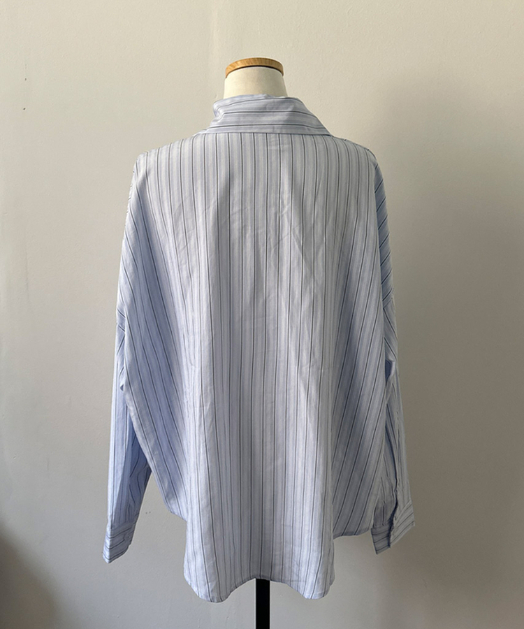 [️투웨이/핏보장️] 선데이 팬던트 스트라이프 루즈핏 투웨이 사이드 버튼 셔츠