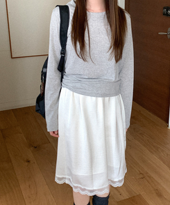 レースミディスカート IVORY