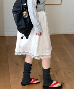 レースミディスカート IVORY