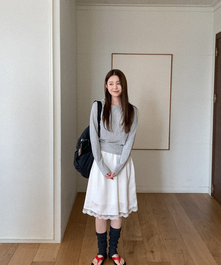 レースミディスカート IVORY