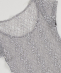 【SET】レースレイヤード半袖ニット＋シンプル長袖トップス