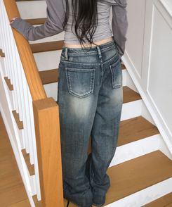 ビンテージウォッシュワイドパンツ BLUE