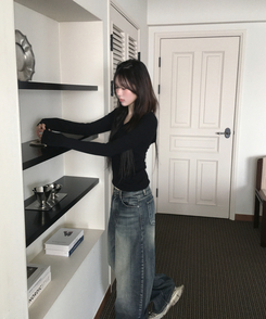 ビンテージウォッシュワイドパンツ BLUE