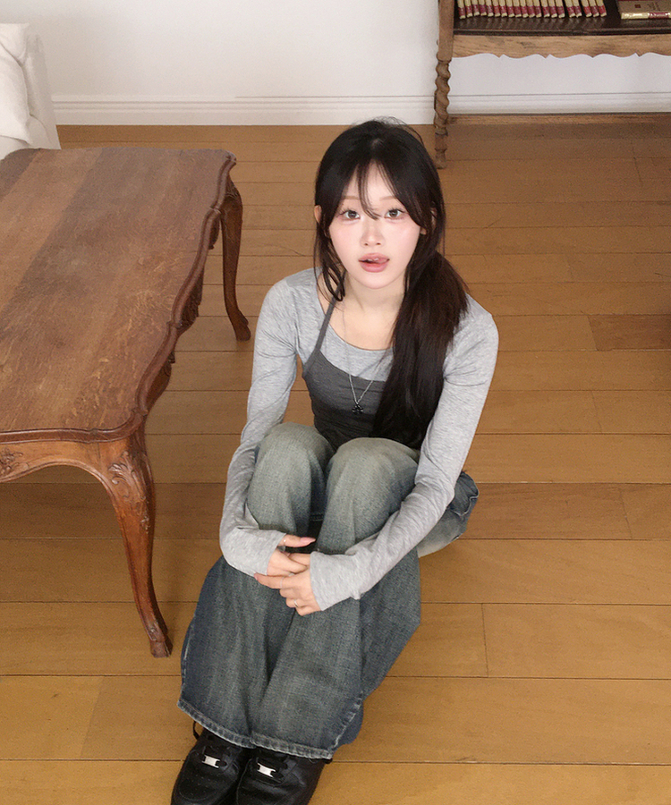 ビンテージウォッシュワイドパンツ BLUE