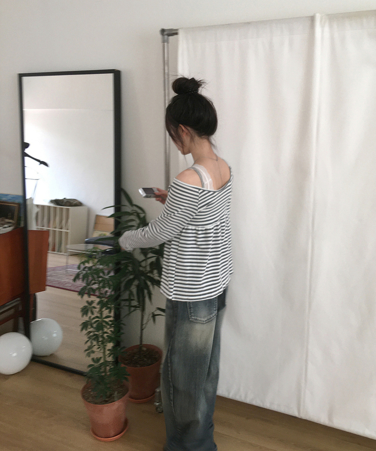 ビンテージウォッシュワイドパンツ BLUE