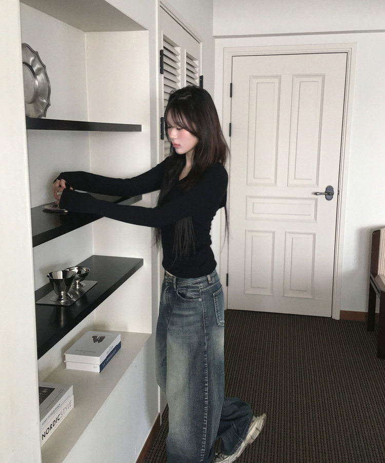 ビンテージウォッシュワイドパンツ BLUE