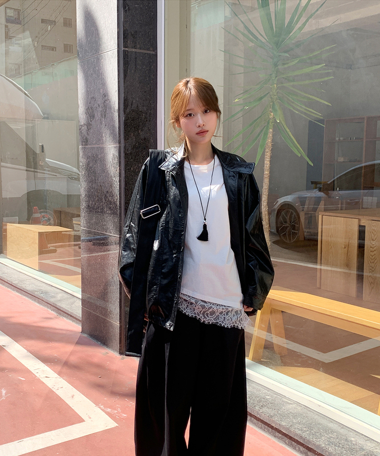 レース半袖Tシャツ IVORY