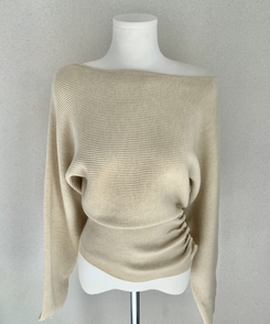 ワンショルダースリムニット