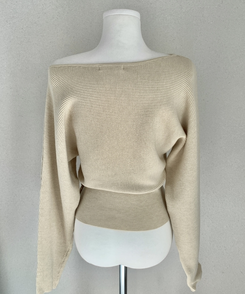 ワンショルダースリムニット