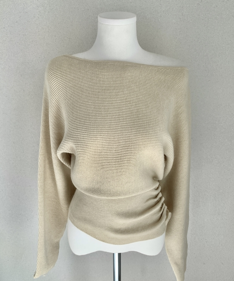 ワンショルダースリムニット