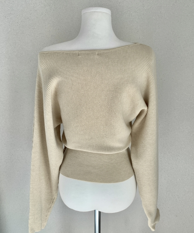 ワンショルダースリムニット