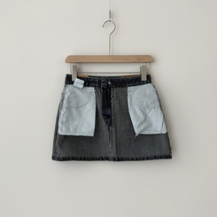 ウォッシュポケットデニムミニスカート