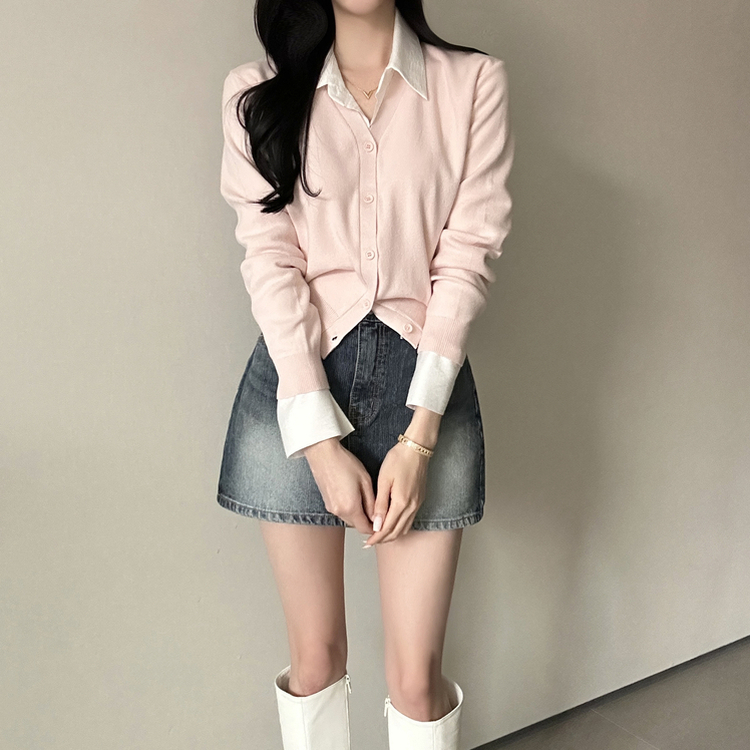 ウォッシュポケットデニムミニスカート DEEP DENIM