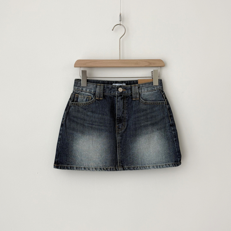 ウォッシュポケットデニムミニスカート