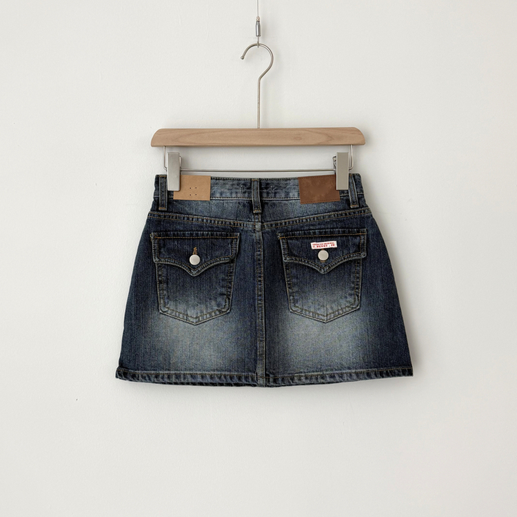 ウォッシュポケットデニムミニスカート