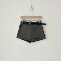 【ベルト付き】スリムミニスカートパンツ