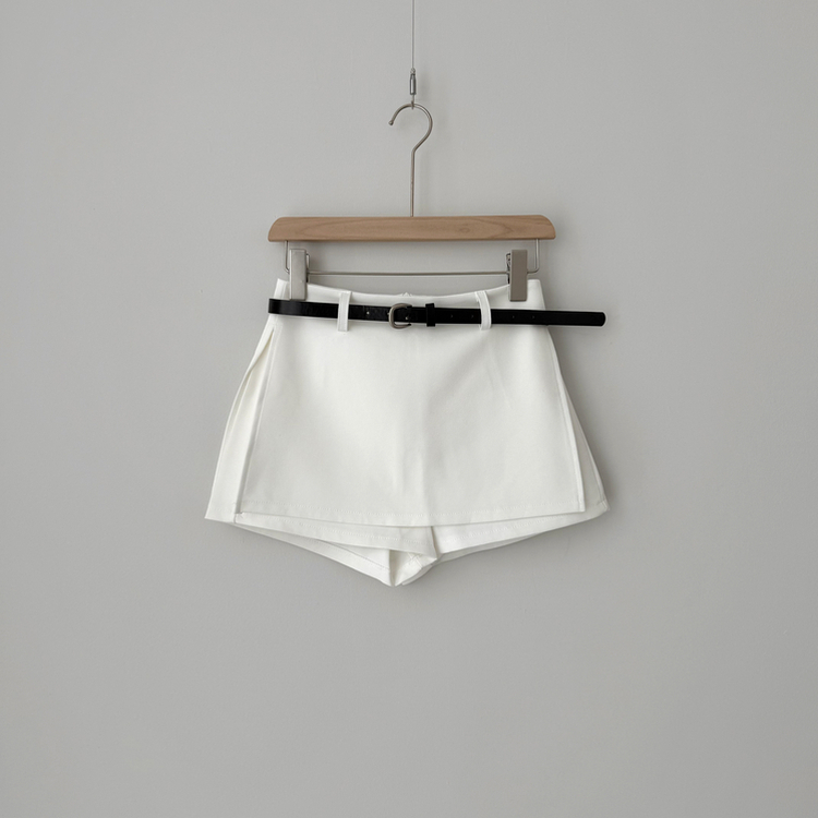 【ベルト付き】スリムミニスカートパンツ