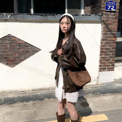 レザーブルゾンジャケット BROWN