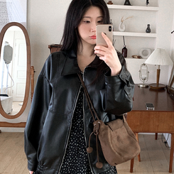 レザーブルゾンジャケット BLACK