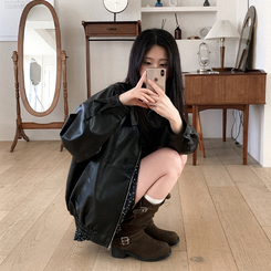 レザーブルゾンジャケット BLACK