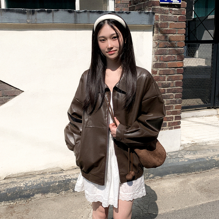 レザーブルゾンジャケット BROWN