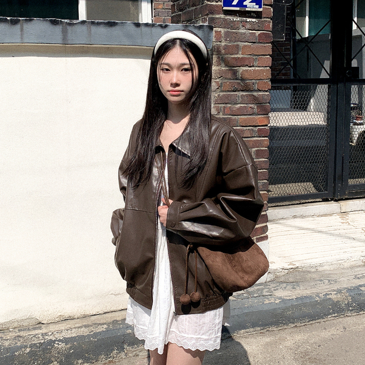 レザーブルゾンジャケット BROWN