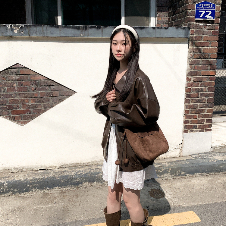 レザーブルゾンジャケット BROWN